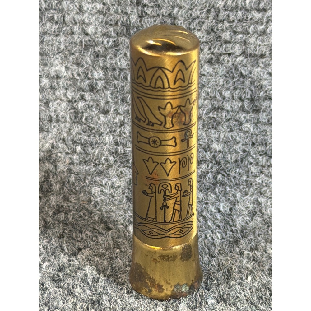 Vintage Aloe Creme Labs Sudan Coral Egyptian Revival Lipstick Tube Nefertiti